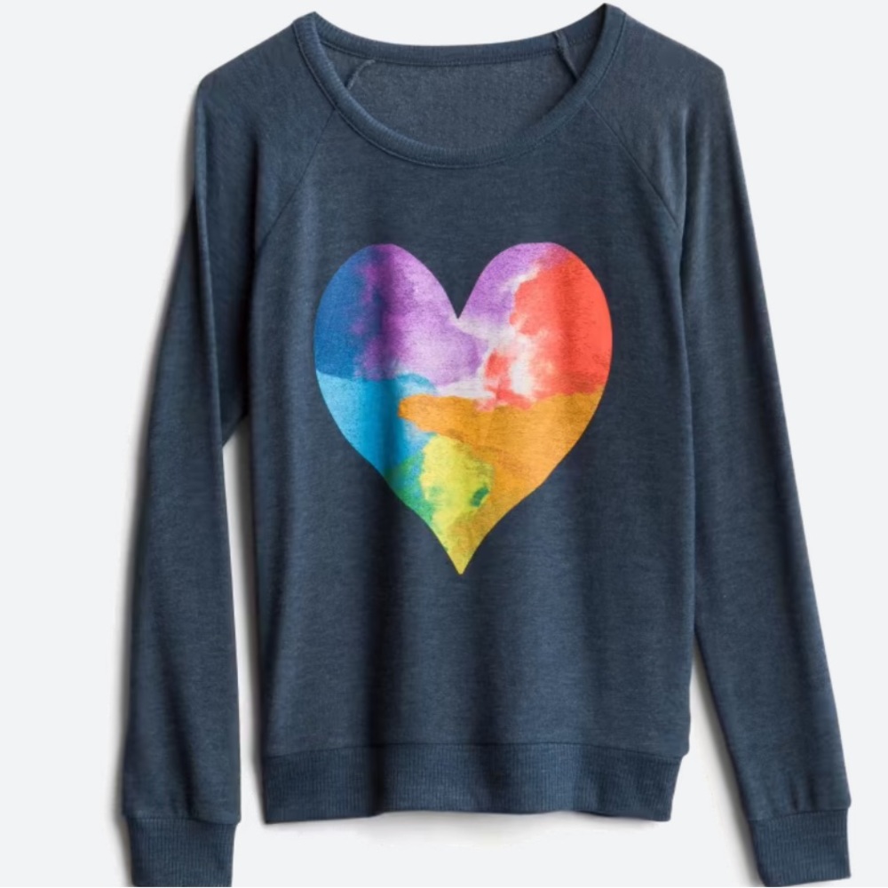 Chaser Leisa Tie-Dye Heart Pullover size L